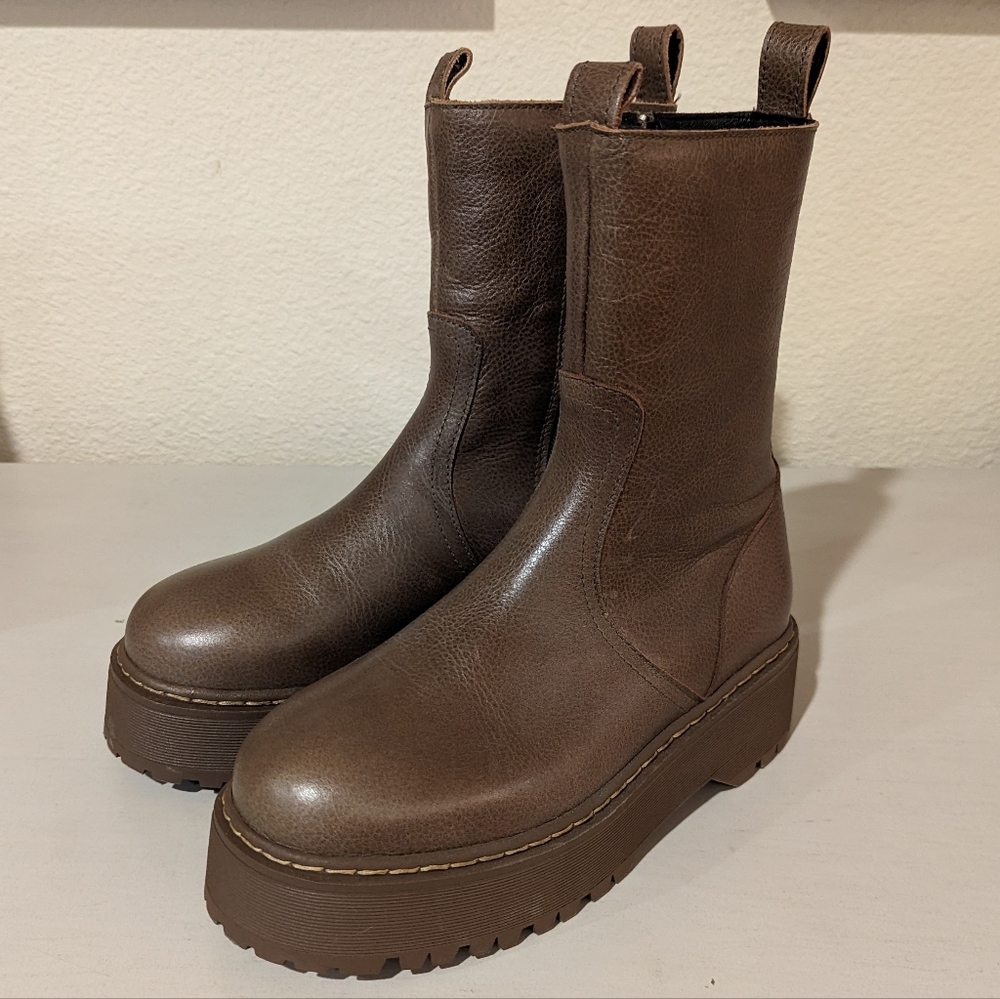 Roolee Leather Platform Boots - image 3